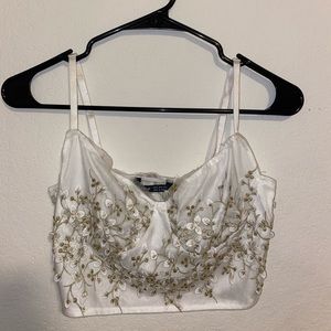 White and Gold Shein crop top